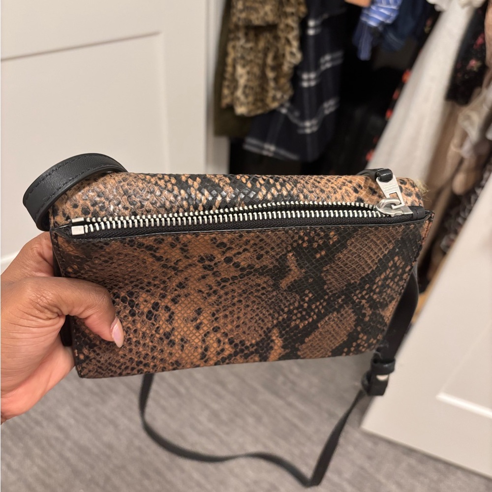 All Saints Snake Print Crossbody Bag